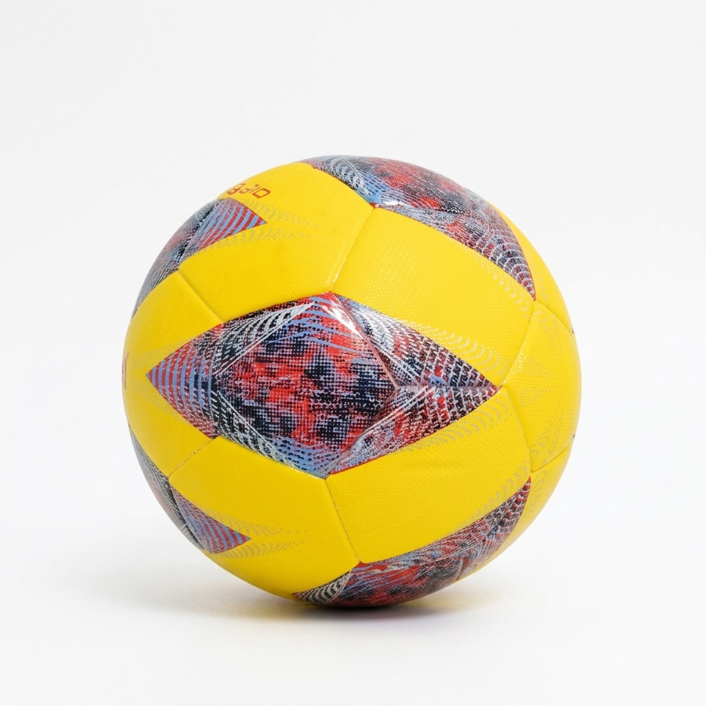 Yellow Base Colorful Diamond Heat-Pressed Custom Soccer Ball - football - 运动训练场景