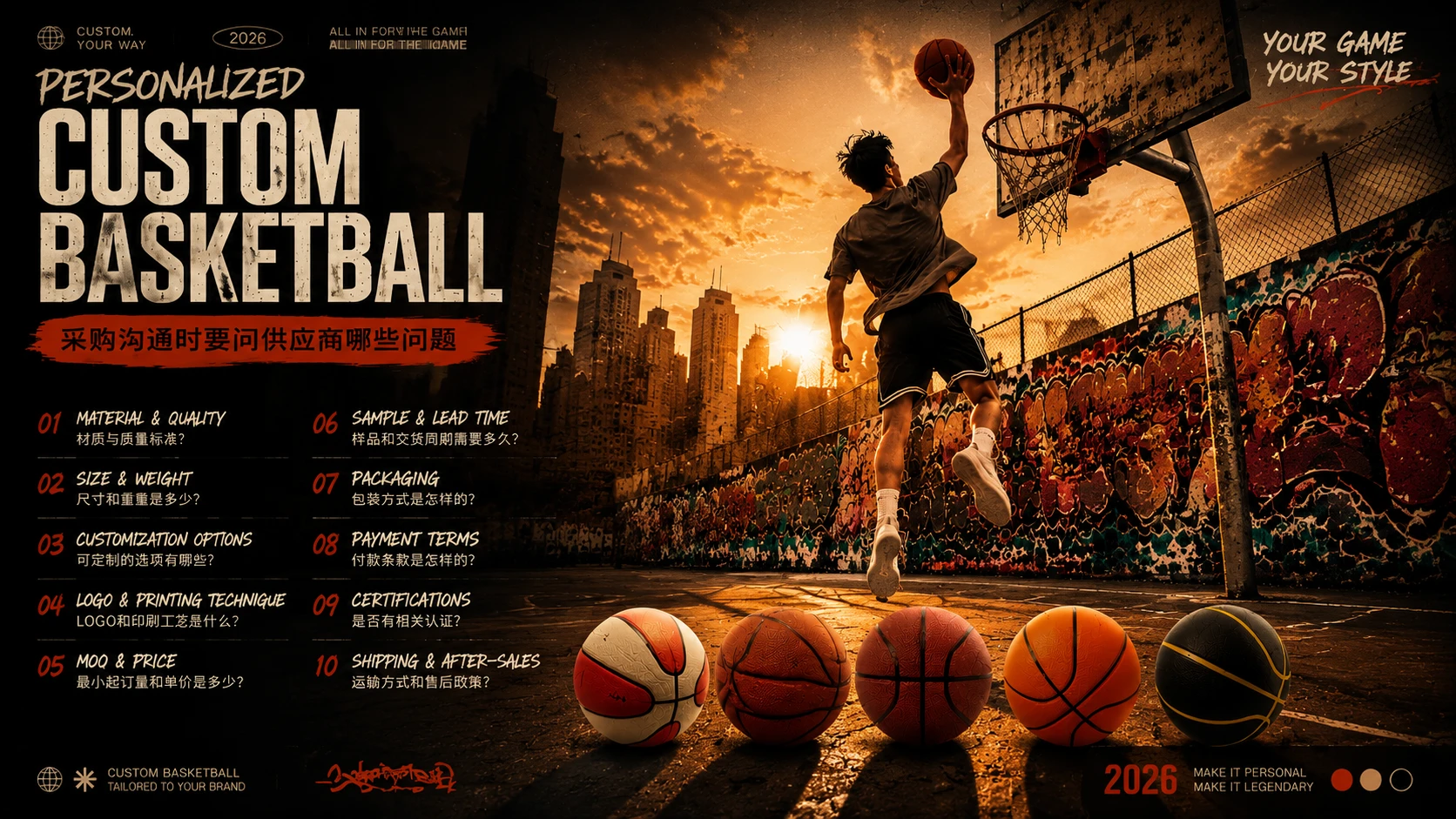 What questions should be asked of suppliers when communicating about personalized custom basketball procurement