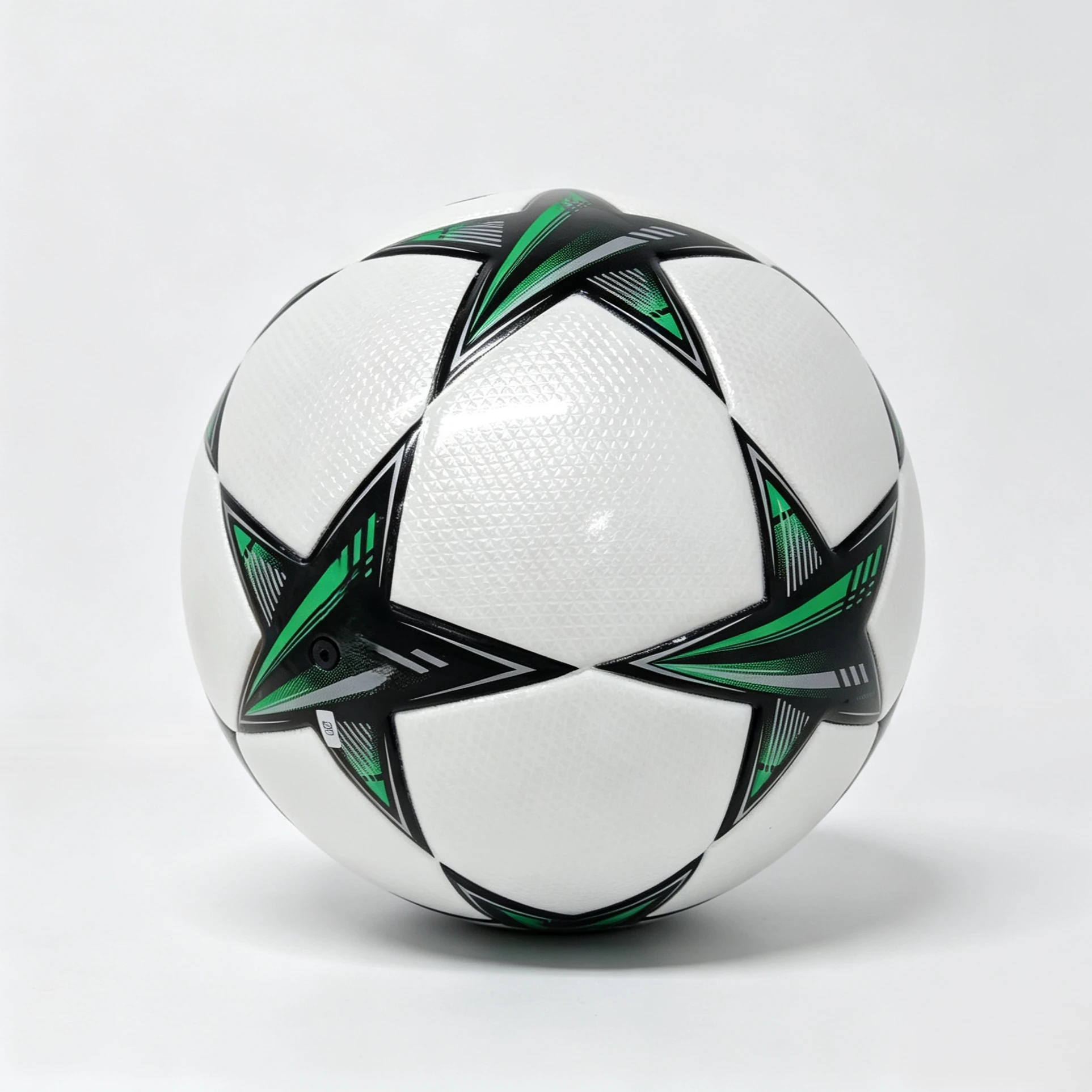 Customizable black-to-green gradient pentagon No. 5 PU soccer ball