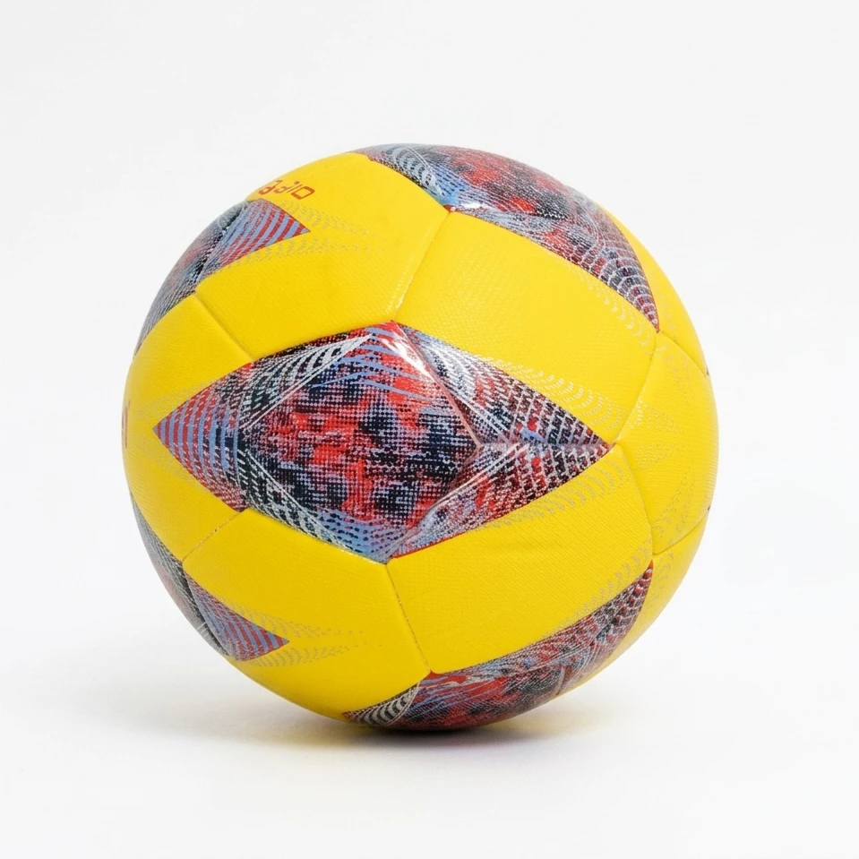 Yellow Base Colorful Diamond Heat-Pressed Custom Soccer Ball