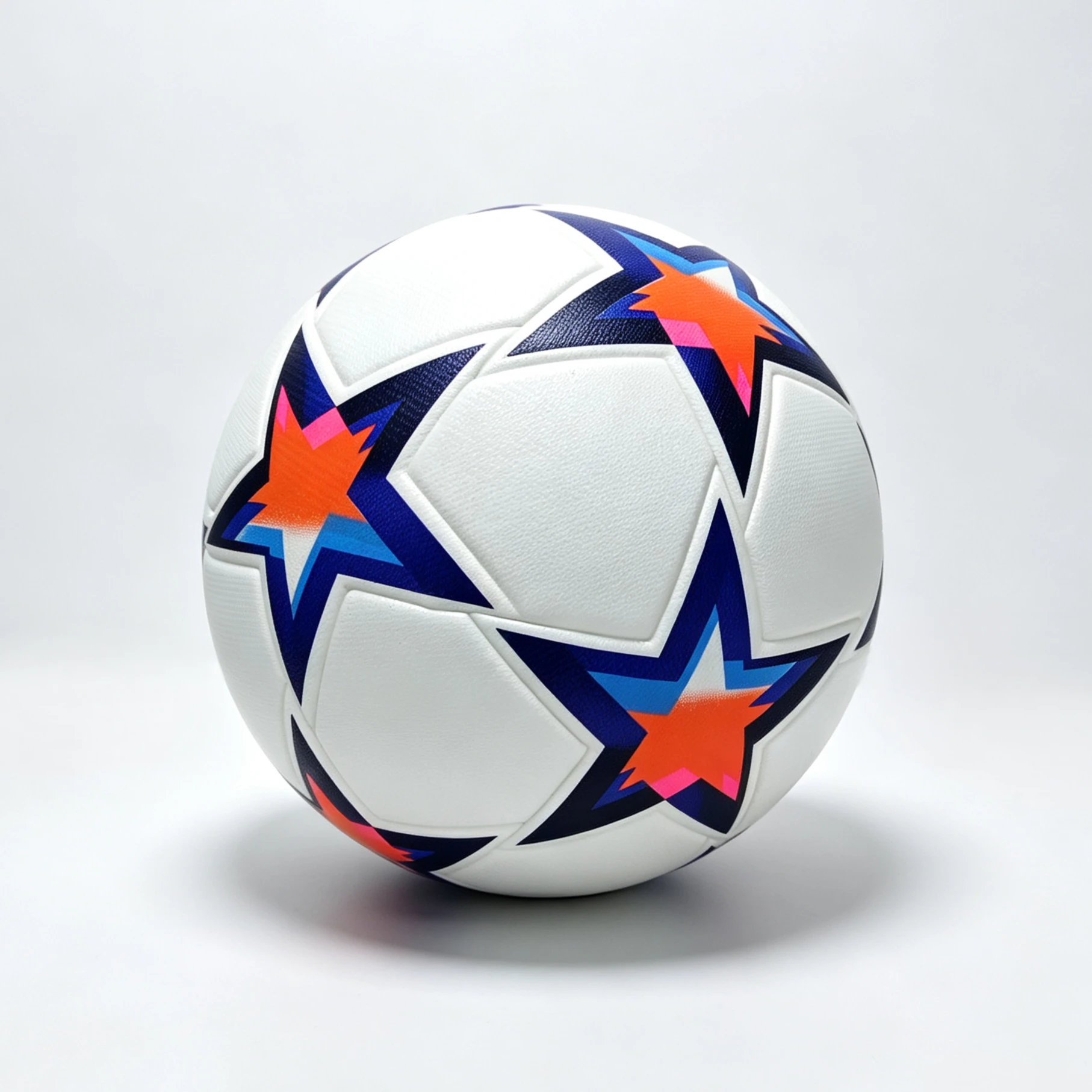 Gradient Colorful Star White Customizable No. 5 PU Soccer Ball