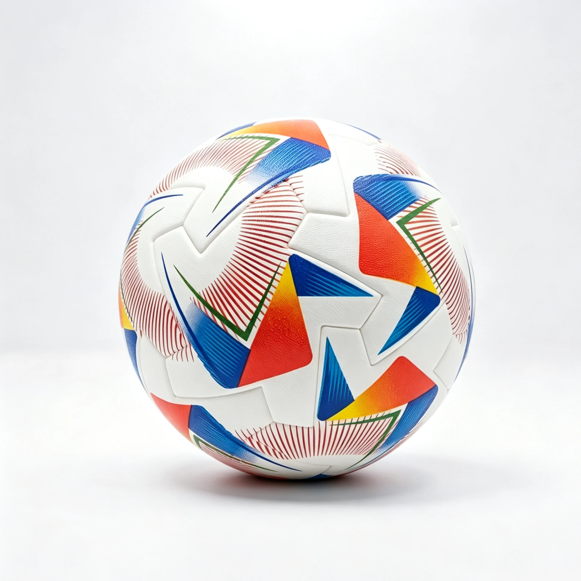 Colorful Triangle Stripe Heat-Bonded Size 5 Soccer Ball, Customizable Logo