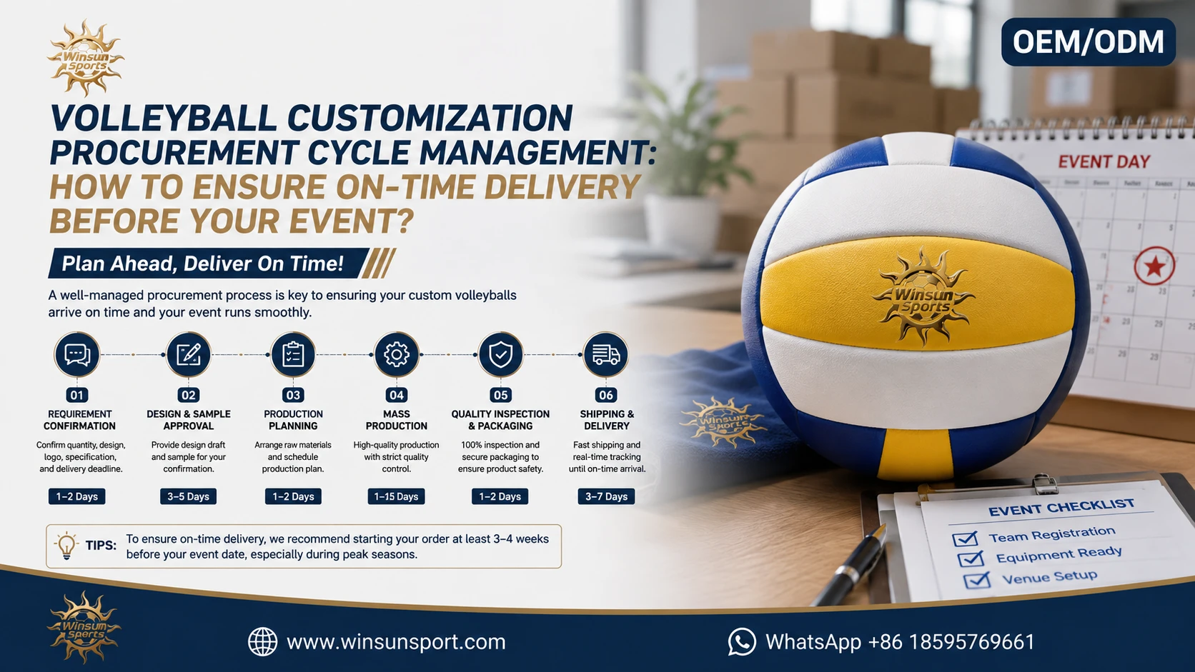 Gestión del ciclo de compra de balones de voleibol personalizados: ¿cómo garantizar la entrega puntual antes del evento?