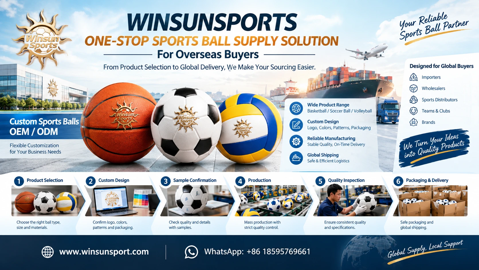 WINSUNSPORTS推出海外采购一站式运动球供应方案