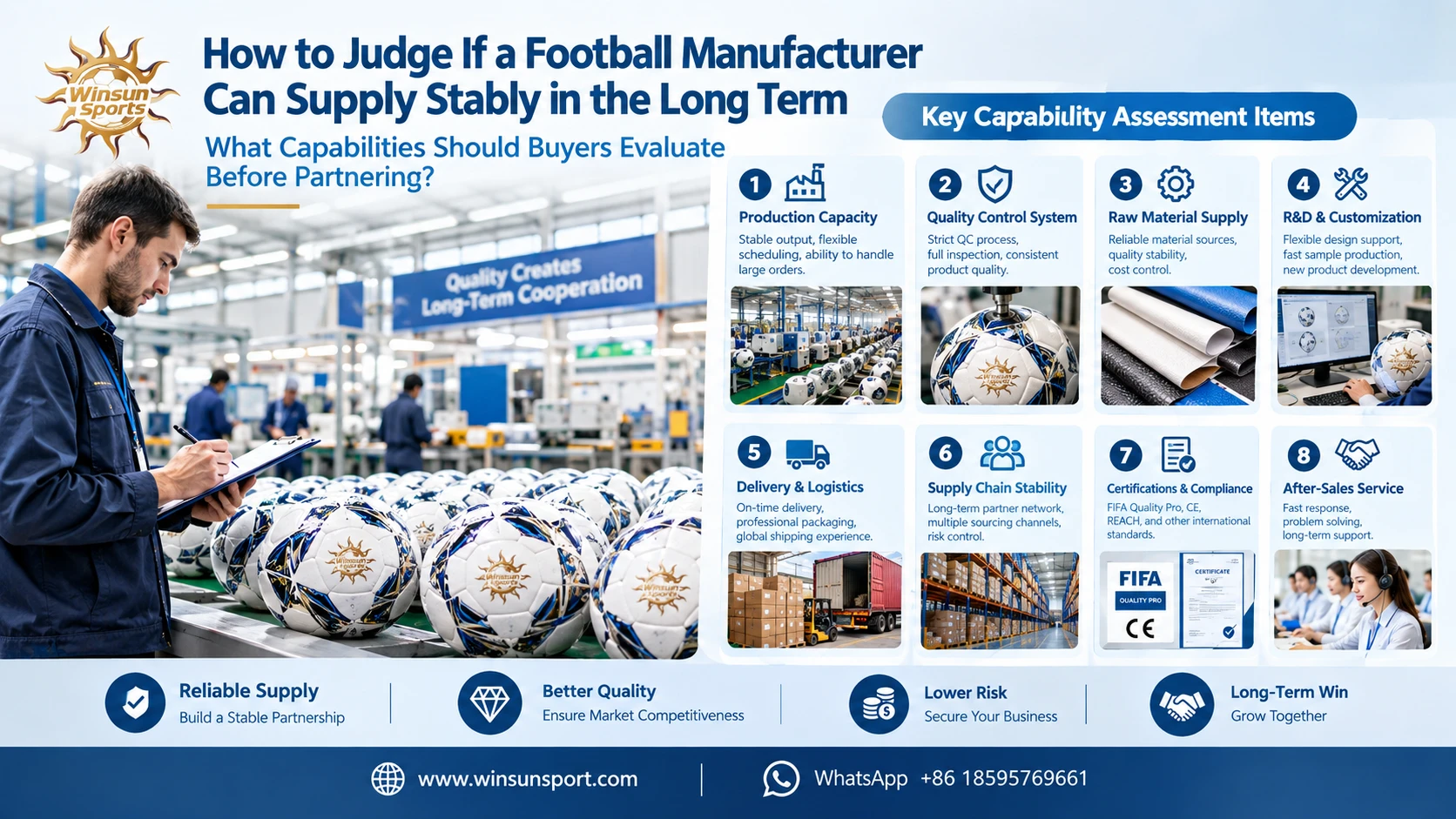 How to judge whether a football manufacturer can supply stably over the long term: which capability items should buyers evaluate