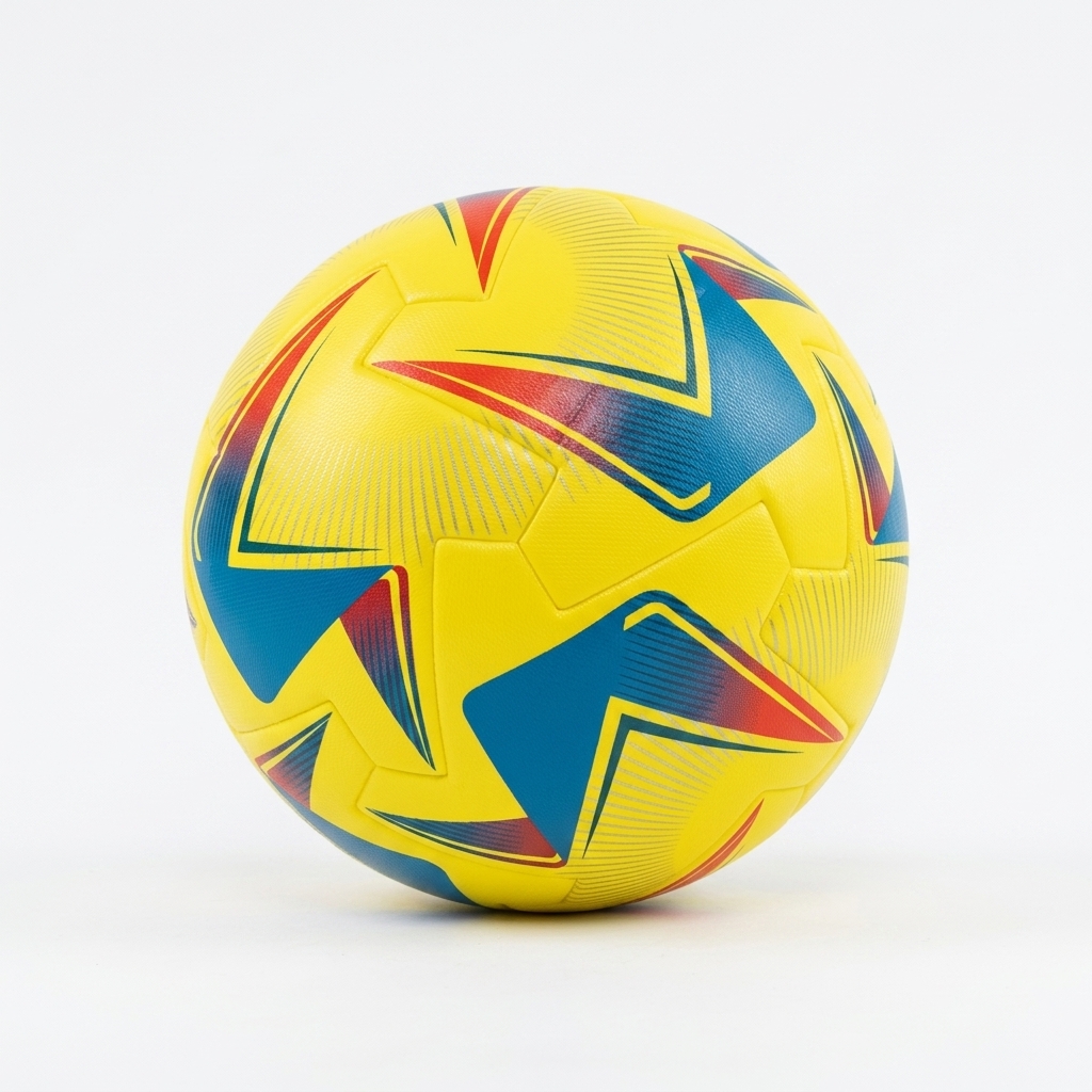 Yellow Background Geometric Gradient No.5 Hot Bonded Soccer Ball, Customizable Logo