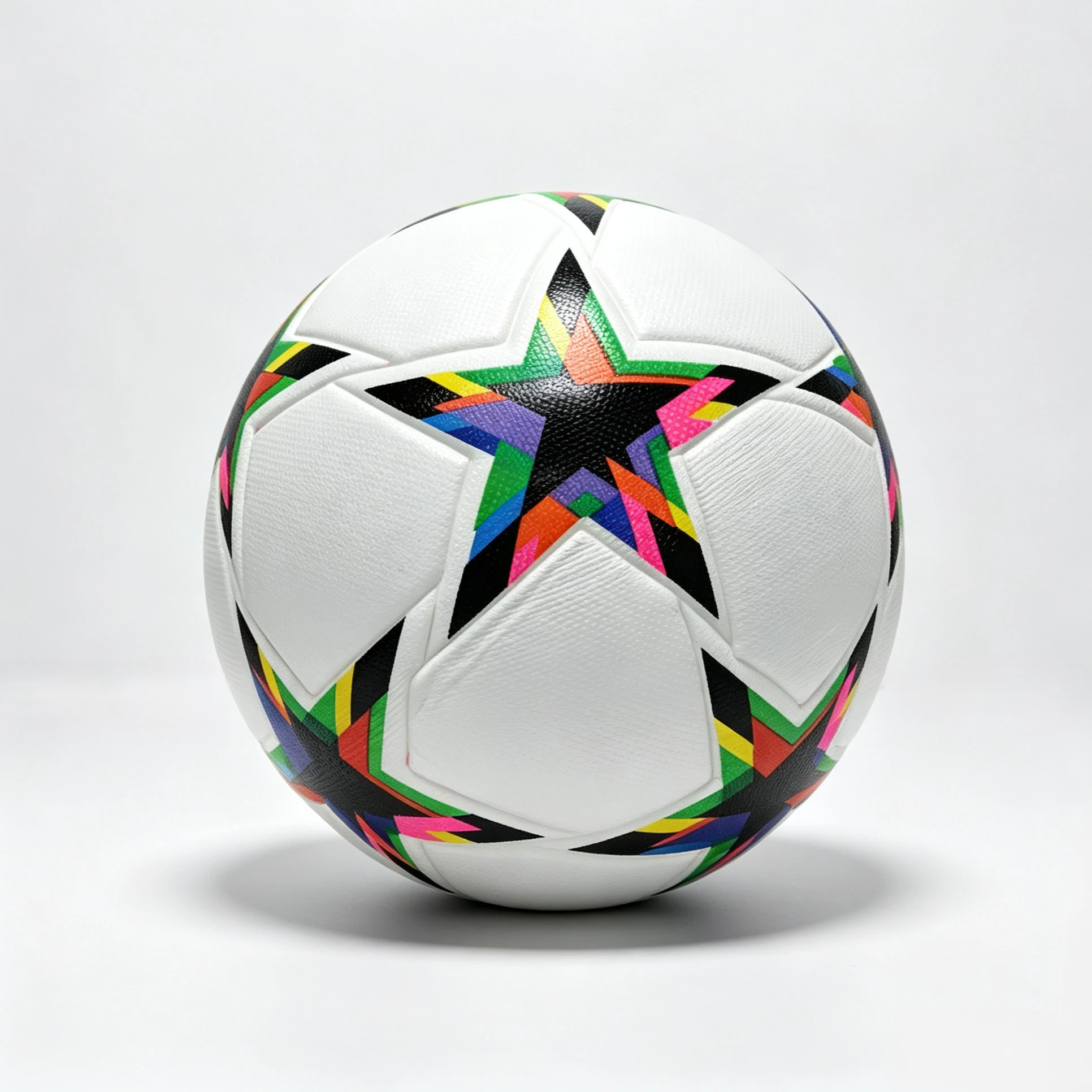 Colorful Rainbow Pentagram Customizable Size 5 PU Soccer Ball