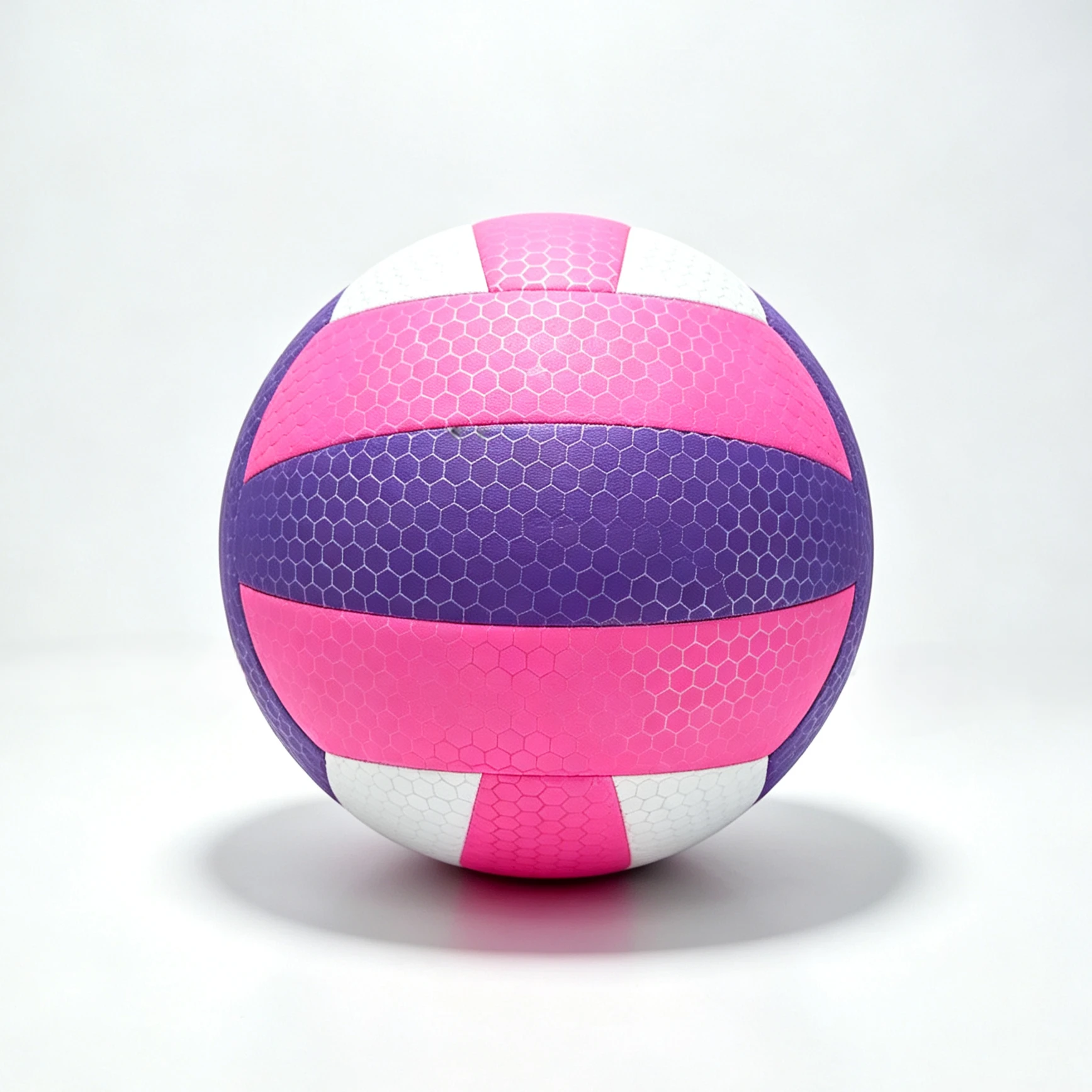 Pink, purple, and white honeycomb pattern No.5 hot patch volleyball, customizable logo