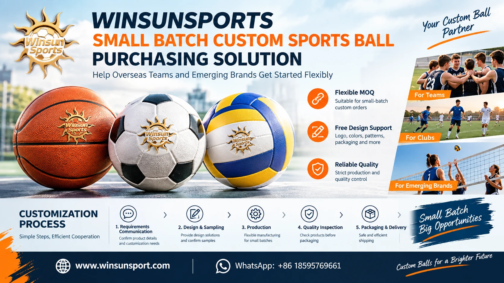 WINSUNSPORTS推出小批量定制运动球采购方案，助力海外球队与新兴品牌灵活起步