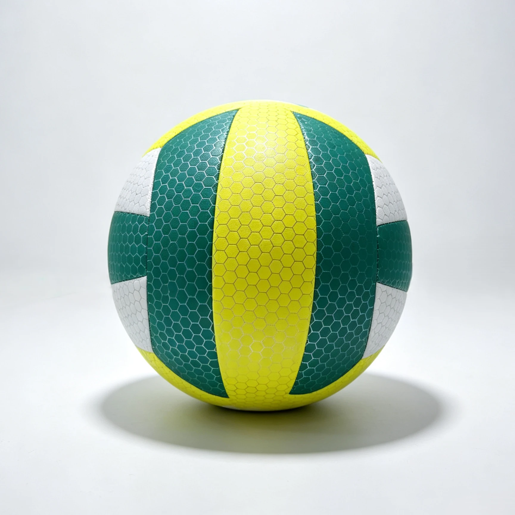 Yellow, green, and white honeycomb pattern No.5 hot patch volleyball, customizable logo
