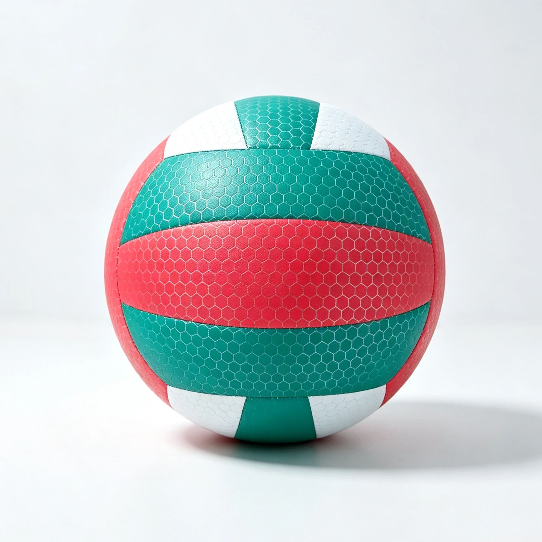 Green, red, and white honeycomb pattern No. 5 professional hot-stamped volleyball, customizable logo