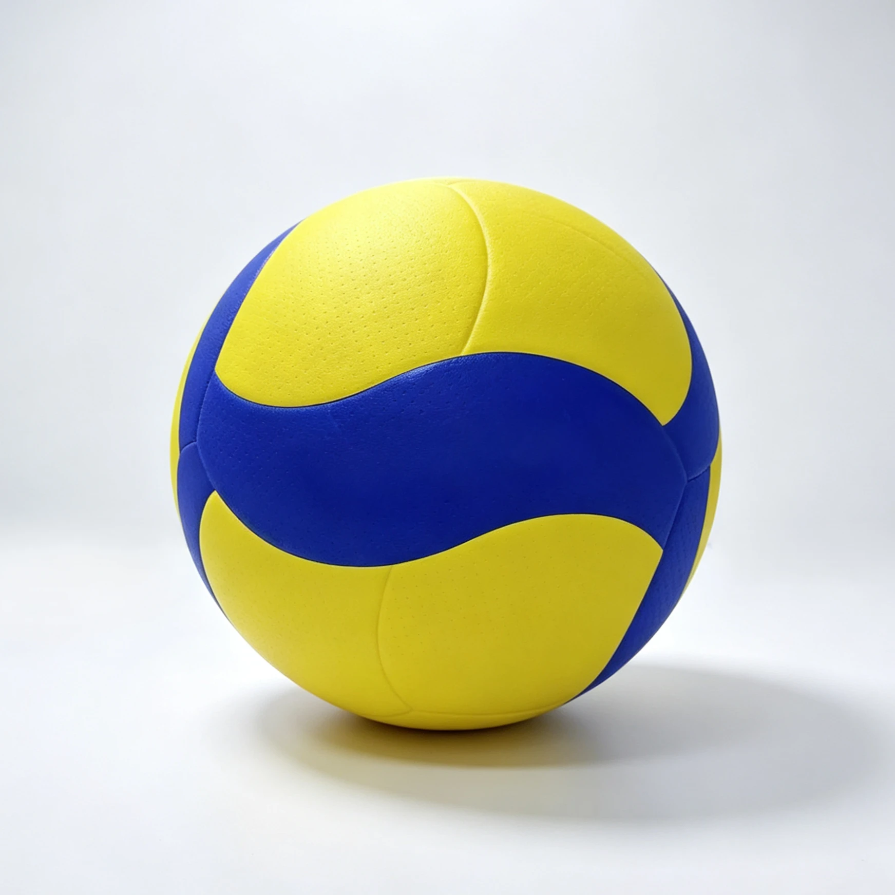 Yellow and blue wavy pattern No. 5 PU heat transfer volleyball, customizable logo