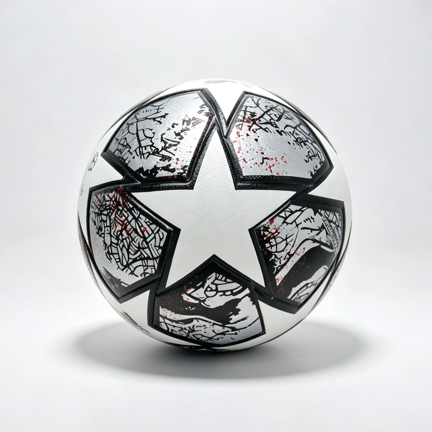 Silver-gray Graffiti Pentagram Customizable No. 5 PU Soccer Ball