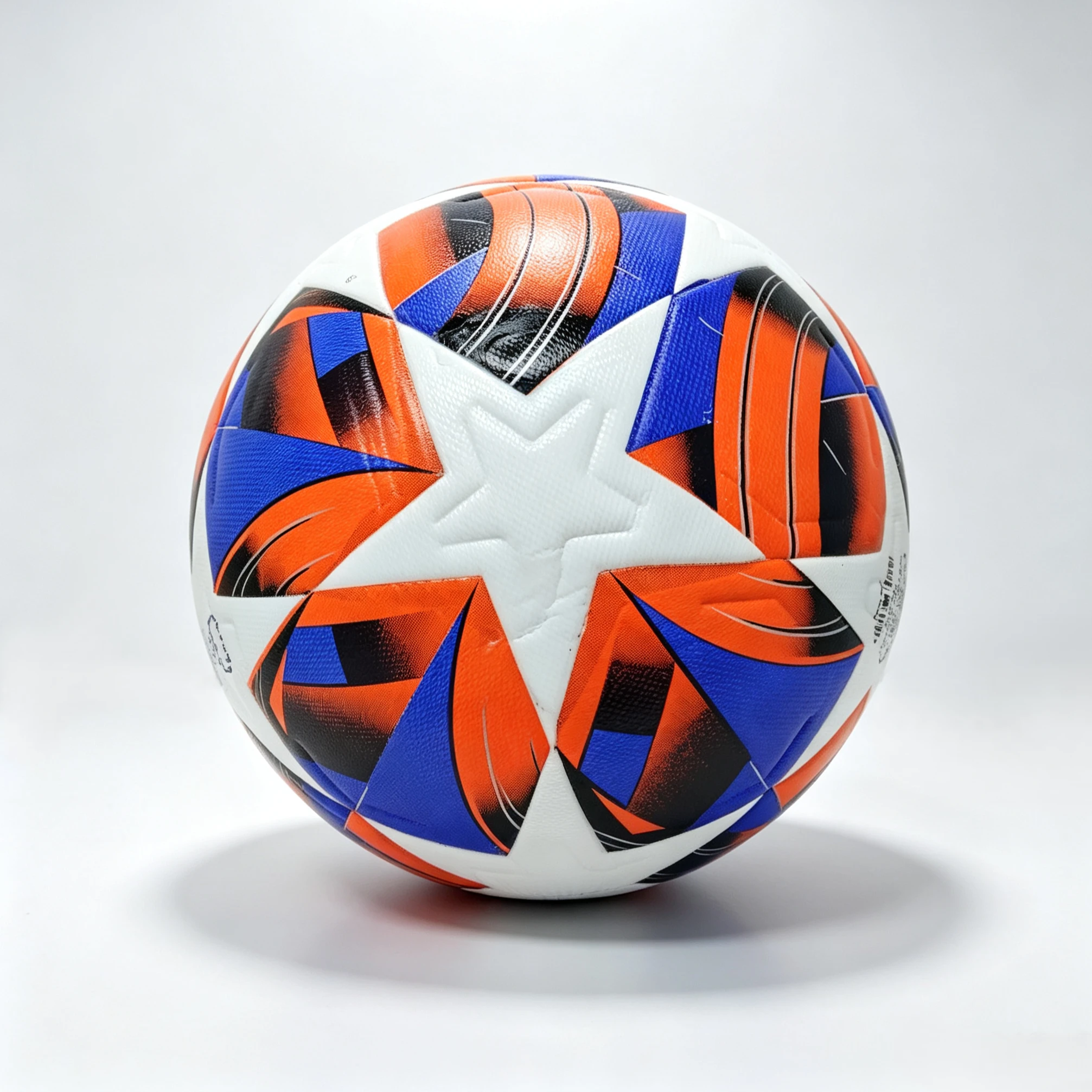 Customizable Color-Blocked Five-Pointed Star Size 5 PU Soccer Ball