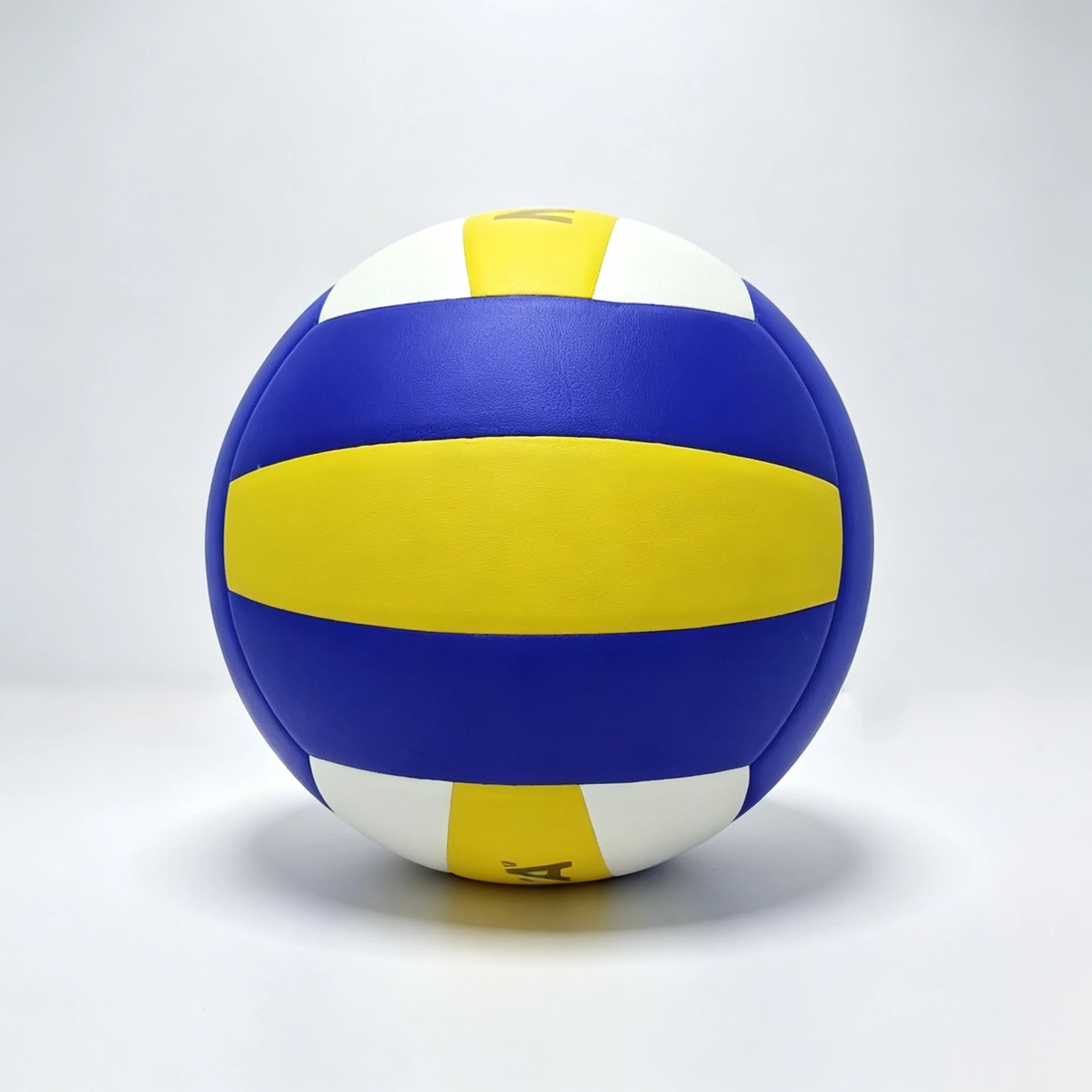 Blue, yellow, and white color-block standard No. 5 volleyball, customizable logo - 校园教学定制