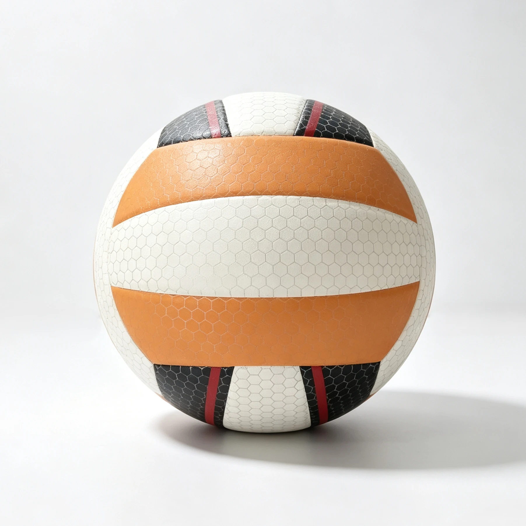 Orange, white, and black honeycomb pattern No. 5 beach volleyball, customizable logo - 校园户外教学定制